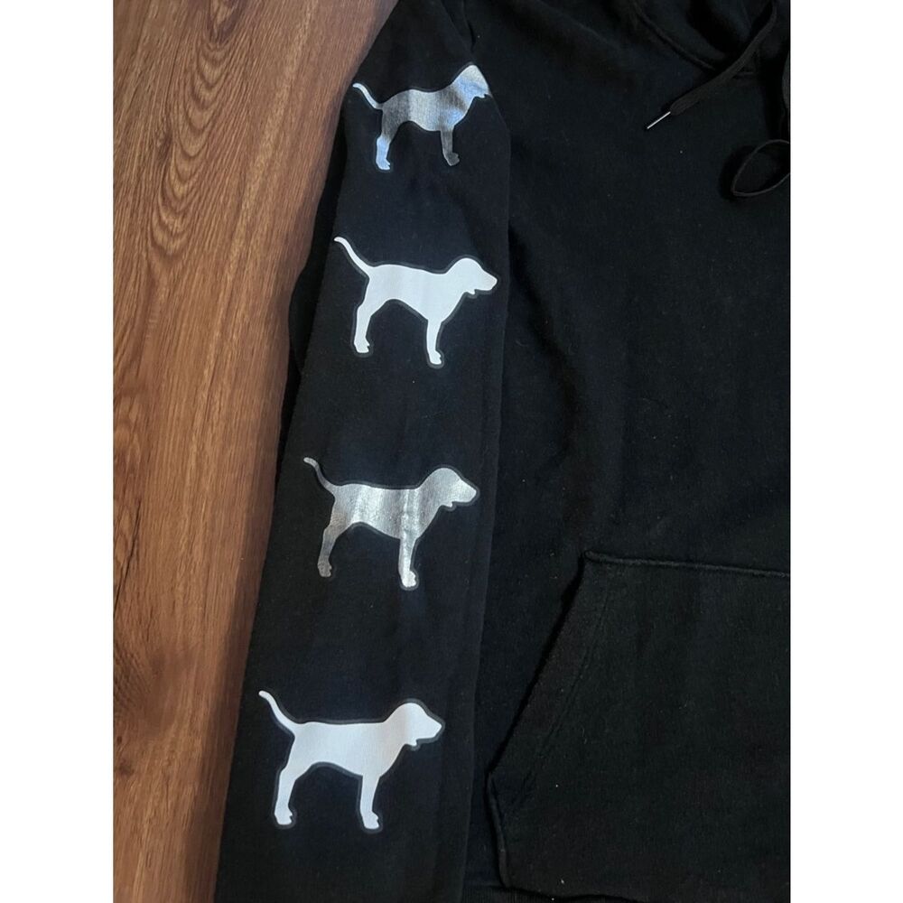 Victoria's Secret Pink Dog Hoodie Black HTF Large - Picture 3 of 4